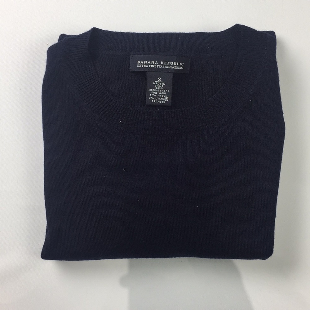 Navy Banana Republic Italian Merino Wool Sweater
